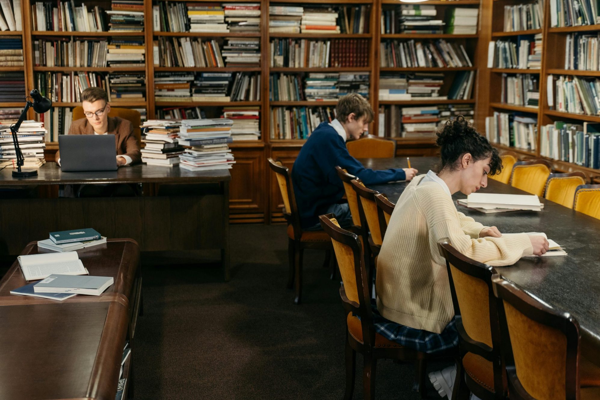 people sitting in library